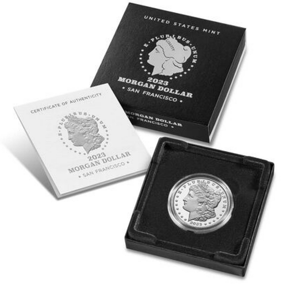 2023 S Morgan Silver Dollar Uncirculated w/ OGP & COA. 1 ounce pure silver coin - Picture 1 of 4